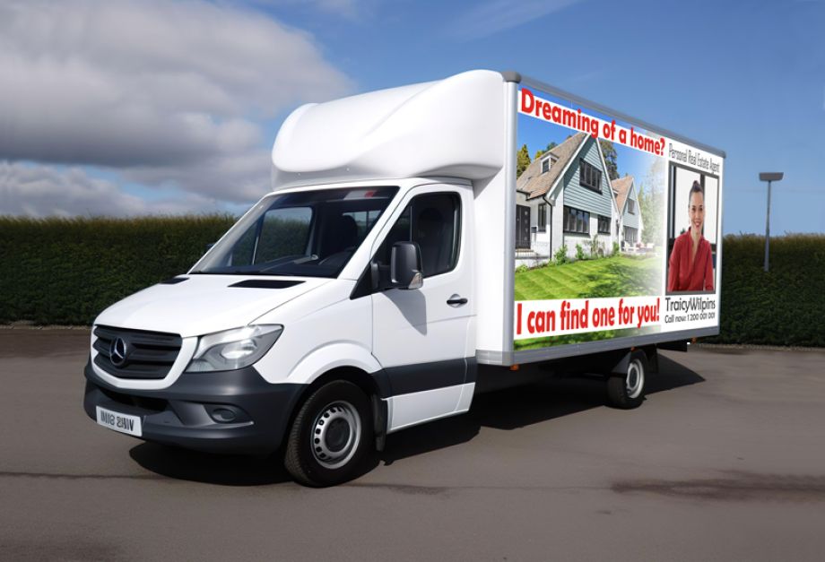 Truck with Real Estate Advertising